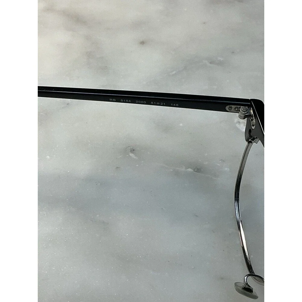 Ray-Ban Clubmaster Eyeglass Frames Black/Silver RB5154 2000 51-21-145 with Case